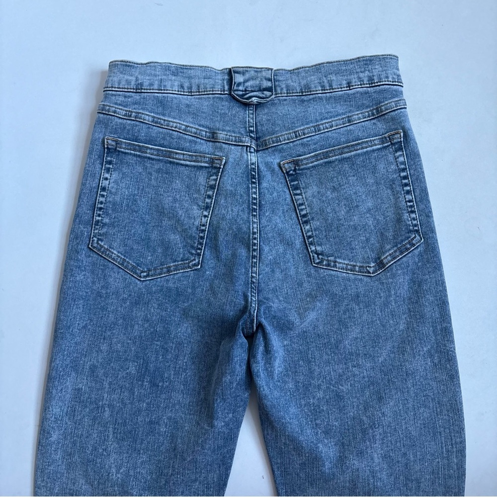FRAME Esther The Snapped Cropped High-Rise Blue Ankle Denim Leggings Size 28 - Picture 6 of 16